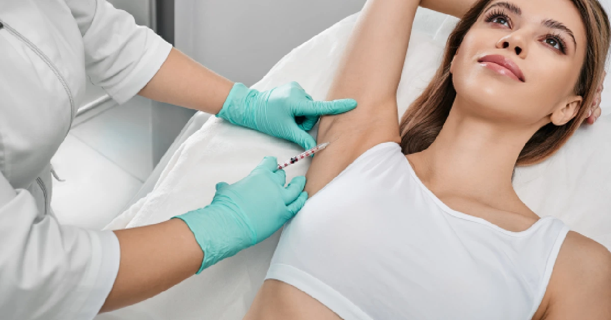 Woman Receiving Hyperhidrosis Treatment in Lisle, IL